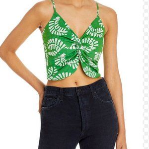 Aqua X Studio 189 Bloomingdales Green Batik Cropped Top - Small - New with tags